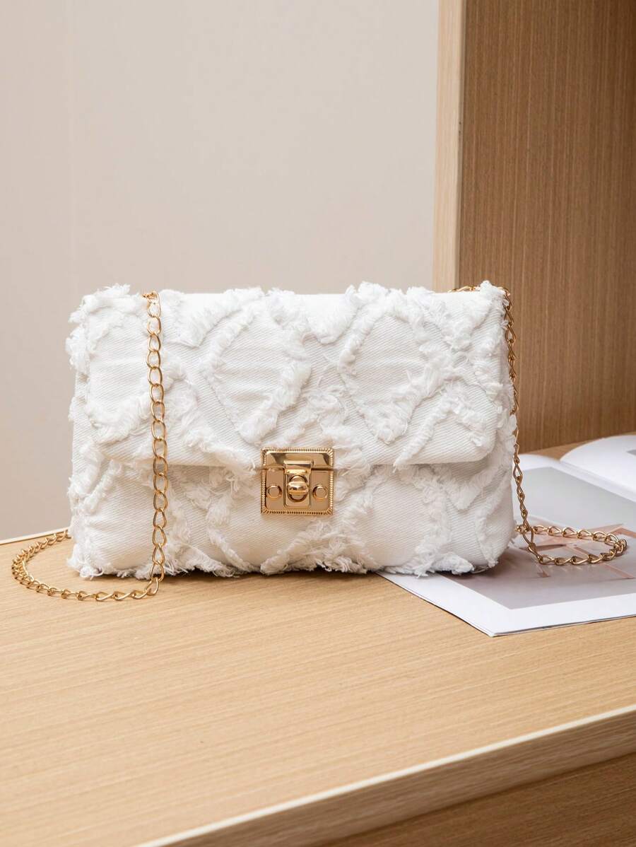 Tas Tangan Wanita Fashion Eropa dan Amerika Musim Semi/Panas Terbaru Grosir Tas Bahu/Selempang Unik Bentuk Persegi Kecil yang Manis - Putih - View 1