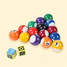 60 Pieces Mini Tabletop Pool/Billiard Table Games, 90 Balls - Green - View 5