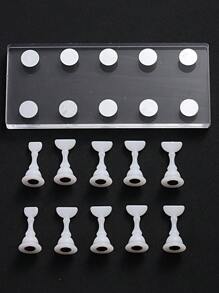 1pc Magnetic Nail Art Practice Display Stand Transparent Gold And Silver Aurora Nail Stand Acrylic Transparent Base Nail Art Display Stand Practice Tools Suitable For Beginners DIY False Nails Nail Art Salon Nail Supplies