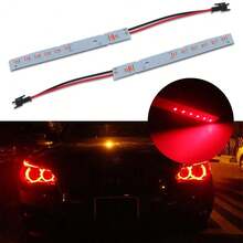 2pcs Ice Blue/Red/White LED Strips Eyelid Eyebrow Mod Headlight For BMW E60 LCI M5 5 Series - Đỏ - Xem 1