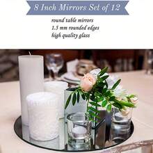 Acrylic Round Mirror Tray, Wedding Party Mirror Tray, Desktop Candle Plate Decor - Gold - View 6