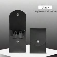 24 Stücke/ 18 Stücke/ 16 Stücke/ 12 Stücke/ 10 Stücke/ 7 Stücke/ 4 Stücke Schwarz Edelstahl Maniküre Werkzeug Set Inklusive Nagel Clipper Und Schneider