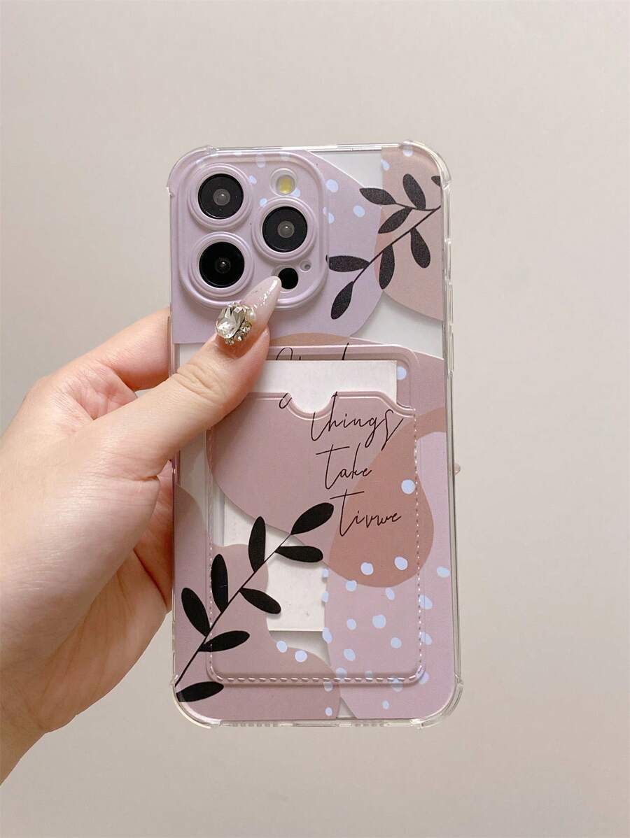 1 个透明卡夹 TPU 手机壳，带彩色叶子图案，兼容 7/8/7p/8p/X/Xs/Xr/Xsmax/11/11pro/11promax/12/12pro/12promax/12MINI/13/13pro/13promax/13MINI/14/14pro/14plus/14promax/15/15pro/15plus/15promax/16/16pro/16plus/16promax/17/17pro/17promax/17AIR - 彩色 - 查看 1