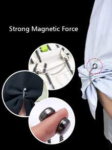 1 件装链条磁扣精致胸针扣卷起裤腿合金 DIY 缝纫用品钩短裤裤腿固定夹闭合装置万圣节 - 彩色 - 查看 9