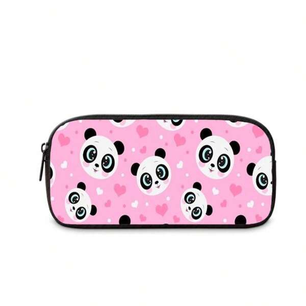 Estojo Escolar Infantil Personalizado Panda Rosa