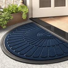 Semi-Circular Durable Rubber Non-Slip Door Mat For Indoor And Outdoor Entrance. - 藍色 - 查看 1