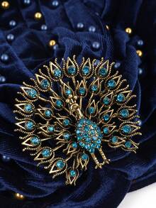 1 pieza Sombrero turbante con pedrería de pavo real, estilo vintage de los años 20 Gatsby, gorro turbante plisado de punto para mujer, gorro para dormir - Multicolor - Ver 10