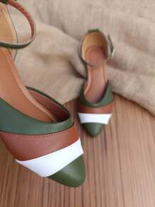 Women Flat Sandals - Army Green - View 2