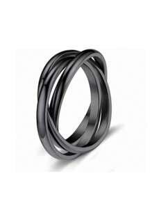 1 Stück stilvoller Tri-Color Titanstahl Paar-Ring mit dreifach ineinander greifenden Kreisen, Spinner, Anti-Angst, für Festivals, Hochzeiten und den täglichen Gebrauch, Hand-Schmuck