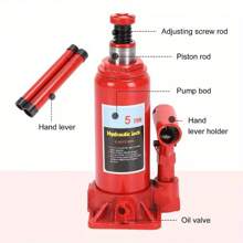 5 Ton Heavy Duty Truck Caravan Car Van Boat Hydraulic Lifting Ram Bottle Jack - Red - View 4