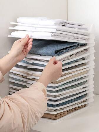 10pcs/5pcs/1pc Multi-Purpose Folding Board - PP Material, Anti-Wrinkle T-Shirt & Shirt Storage Solution, Folding Board, Plastic Garment Storage & Organizer, Folding Board Storage Rack, Slouchy Folding Board, Plastic, Waterproof, Multi-Function Storage Organizer, Essential For Bedroom & Dorm, Space Saving Pants & Shirt Folding Board, Plastic Storage Divider, Efficient Wardrobe Organizer And Garment Organizer,Spring,Minimalist,Summer Tops
