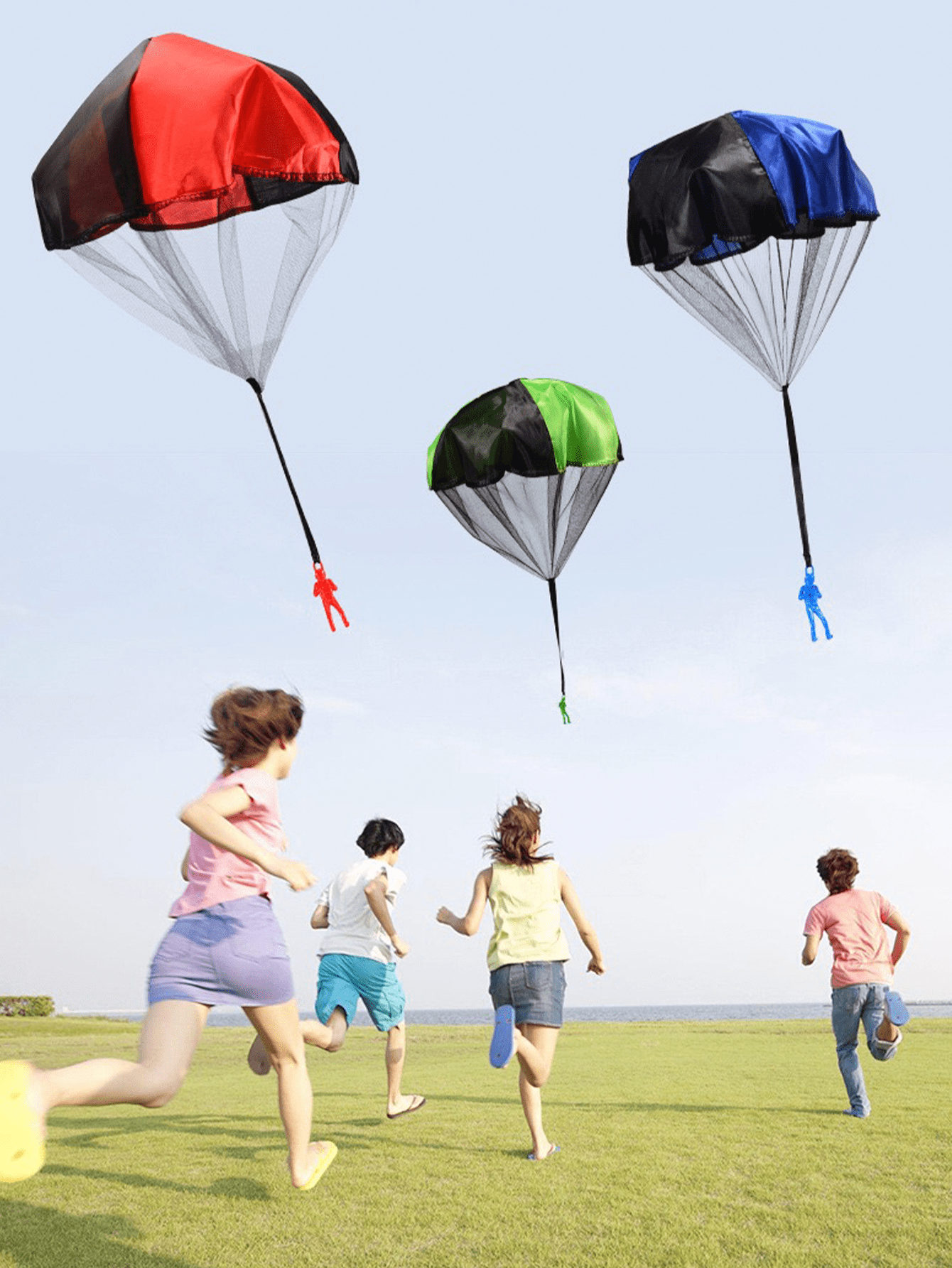 4Pcs TangleFree Parachute For Gift Ideal For Outdoor Play And Party
