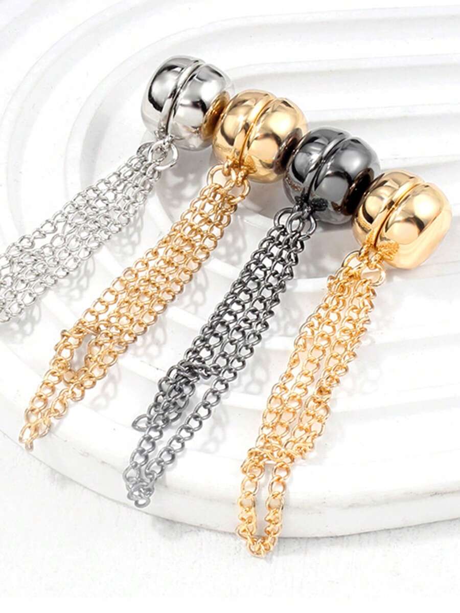 1 件装链条磁扣精致胸针扣卷起裤腿合金 DIY 缝纫用品钩短裤裤腿固定夹闭合装置万圣节 - 彩色 - 查看 1