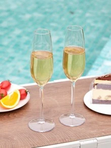 MICHLEY 2Pcs Champagne Flutes Glasses Set, Unbreakable Tritan Plastic Sparkling Wine Glass, Anniversary, Wedding Parties Gifts, Valentine's Day Gift, Party, Birthday Recoration, For Outdoor, Camping, Gift For Father