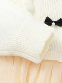 Balabala 少女连衣裙蝴蝶结连衣裙时尚甜美