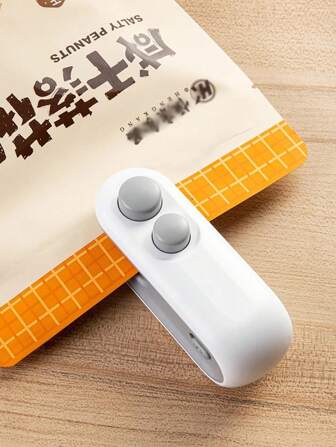 2-in-1 oplaadbare mini-snackzaksealer - Hitte sealen en snijden van verse voedselbewaarzakken, USB-aangedreven, kunststof materiaal, compact ontwerp voor eenvoudige opslag, houdt voedsel langer vers