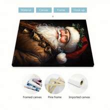 1PC Vertical Rectangular Santa Claus And Bell Art Printed Poster With Frame, Essential For Festive Atmosphere, The Best Choice For Gifts, Christmas Retro Canvas Artwork Mural Bathroom Bedroom Office Living Room Home Decoration - Đỏ - Xem 10
