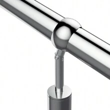 YUENFONG Stainless Steel Railing Stair Railing, Wall Handrail Adjustable Entrance Railing, With Wall Brackets + Metal Dowels, Suitable For Indoor And Outdoor Use (80 X 90cm, 100 X 90cm, 120 X 90cm, 150 X 90cm, 180 X 90cm, 200 X 90 Cm) - 銀色 80 x 90 厘米 - 查看 4