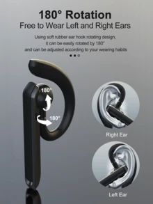 REMAX Business Bluetooth Earphones, 180° Rotation, Free Left/Right Wear, Supports Dual Device Connection, Waterproof & Sweatproof, ENC Smart Noise Cancellation, HD Calling, Voice Prompts - Black - View 5