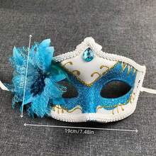 1pc Halloween Costume Prop Masquerade Mask Half Face Mask Party Accessory - Multicolor - View 7