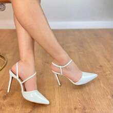 Open Heel Pump With Strap 11cm Heel Angela Galvão - Blanco - Ver 2