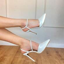 Open Heel Pump With Strap 11cm Heel Angela Galvão - Blanco - Ver 3