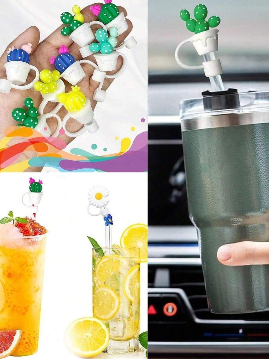 4PcsCactus Straw Cover Cap, For Stanleys Cup And Straw Topper