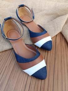 Salome Elegant Pointed Toe 's Flat Shoes 33ao42 Foreign Fashion Promotion - 藏蓝色 - 查看 4