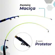 Kit completo de Pesca com 3 Varas + 3 Molinetes Ultra Light + Acessórios como maleta, boias, canivete, ração, sino, anzol, chumbada, isca camarão e linha