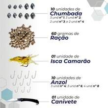 Kit completo de Pesca com 3 Varas + 3 Molinetes Ultra Light + Acessórios como maleta, boias, canivete, ração, sino, anzol, chumbada, isca camarão e linha