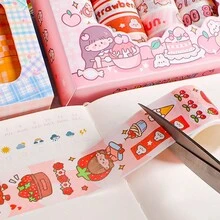 20 卷可爱卡通人物和纸胶带套装，有趣的 DIY 贴纸材料礼品套装 - 卡通膠帶貼紙 - 查看 4