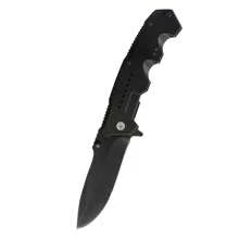Stainless Steel Pure Black Folding Knife Is Suitable For Outdoor Camping, Hiking, Fishing And Other Activities. It Is A Great Gift For Family And Friends