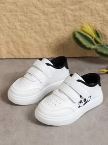 1 Pair Unisex Casual Sneakers, Comfortable Non-Slip Breathable Flat Shoes With Panda Decoration, Suitable For All Seasons