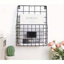 Wall-Mounted Magazine Rack 30 * 25 * 10CM Metal Magazine Newspaper Holder Rack File Simple Newspaper Basket,Magazine Rack For Door(Black) - Black - View 8