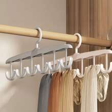 1pc Rotating & Space-Saving Plastic Hanger Organizer, 12 Hook Capacity For Bras, Camisoles, Scarves, Ideal For Closet, Dorm And Apartment Storage, Hanging Accessories