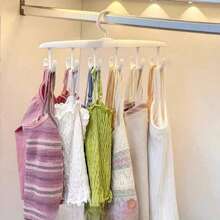 1pc Rotating & Space-Saving Plastic Hanger Organizer, 12 Hook Capacity For Bras, Camisoles, Scarves, Ideal For Closet, Dorm And Apartment Storage, Hanging Accessories