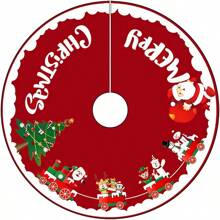 1pc Santa Claus Christmas Tree Skirt - Holiday Atmosphere Decoration, Polyester Material, Home And Party Holiday Decoration, Christmas Party Home Indoor Outdoor Decoration, Christmas Tree Decoration, Christmas Decoration