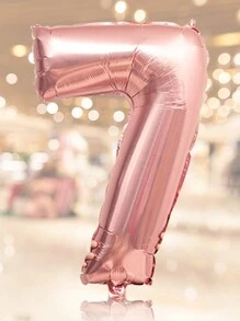 1set Number Shaped Balloon, Rose Gold Plastic Creative Decorative Balloon For Party,Christmas - Rose Gold - View 12