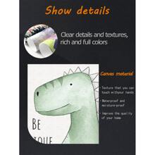 3pcs/Set Canvas Poster, Modern Art, Tyrannosaurus Rex Dinosaur Cute Design For Kids Room Home Decor Hanging Canvas Painting, Bedroom Living Room Hallway Wall Art, Autumn Decor, Ideal Gift, Frameless Gifts Birthday Graduation