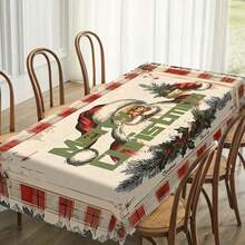 1 chiếc khăn trải bàn in hình ông già Noel và quà tặng dễ thương theo chủ đề Giáng sinh, đồ trang trí bàn, khăn trải bàn hình chữ nhật trừu tượng cho các buổi dã ngoại hoặc tiệc ngày lễ, đồ trang trí phòng - Nhiều màu - Xem 16