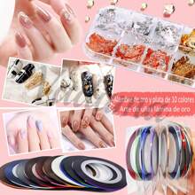 Kit De Arte De Uñas, Pinceles Decorar Manicura Decoración - Blanco - Ver 5