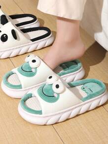 ISPORTE Unisex Frog Slippers, Versatile And Breathable Home Slippers, Thick-Soled Non-Slip Cute Panda Slippers - 綠色 - 查看 3