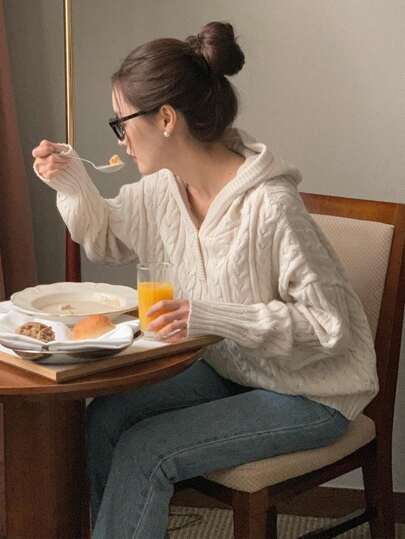 Women's Casual Fashionable Warm Hooded Sweater