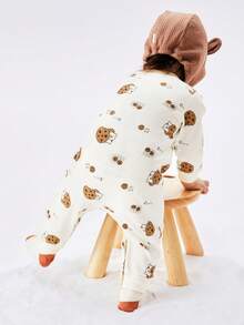 Balabala 婴儿连体衣，新生儿爬行服，可爱又迷人 - 咖白色 - 查看 2