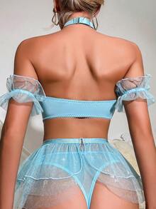 CORSET CON TUTU Y BRILLOS - Azul - Ver 2