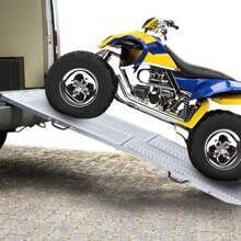 Froadp 2 X Folding Access Ramps Max. 400 Kg Loading Ramps For Motorcycles, Lawnmowers, Scooters, Construction Machinery, Etc. - Silver - View 4