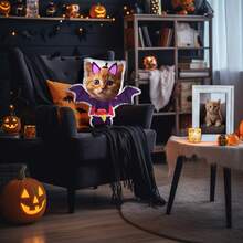 1 gối hình con dơi được cá nhân hóa, gối được cá nhân hóa, đồ trang trí Halloween tùy chỉnh, gối hình ảnh tùy chỉnh với họa tiết dễ thương hoặc vui nhộn, gối 3D hai mặt, quà tặng cho Halloween, đệm tùy chỉnh - dơi - Xem 6