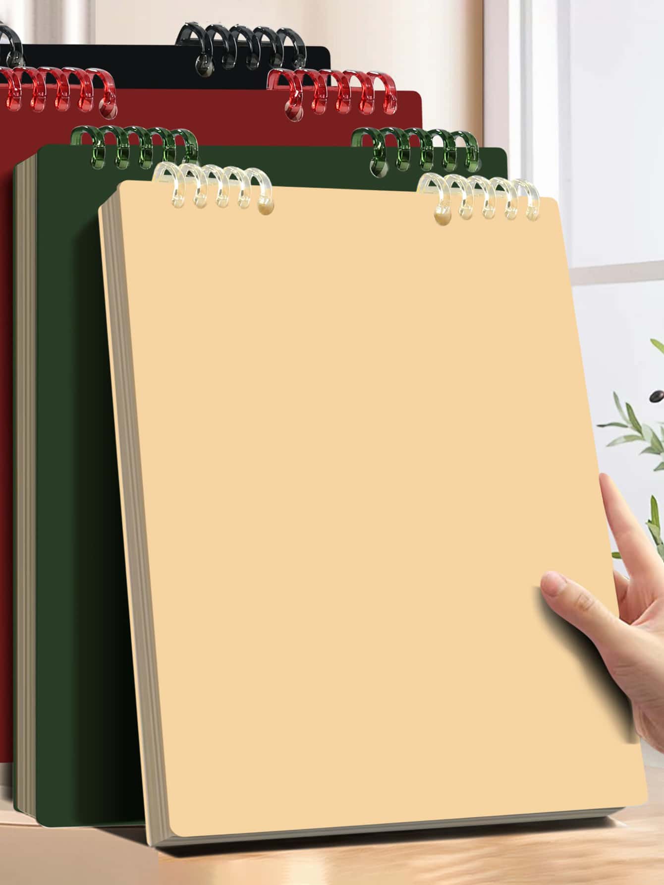 1pc 120-Page Fresh Flip-Over Spiral Notebook,A5 Size Student Memo Pad,Removable Coil,Non-Scratch Back To School - Multicolor - View 1