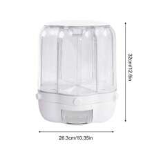 A Substantial 27-Pound Capacity Rotary Storage Container With A 360-Degree Swivel Feature, Designed As A Food And Grain Dispenser For Rice And Other Dry Goods, Complete With A US-Style Classification System For Easy Organization And Access. - 1 - View 2