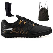 CALCADOS LGHT LIGHT Soccer Cleat Kit With Leather Toe Cap And Synthetic Grass Field + Backpack + Adult Socks - 黑色 - 查看 1